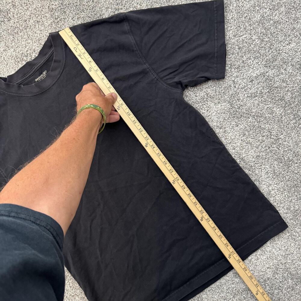 Reebok Shirt Mens Large Black Logo Athletic Crewneck Classic Casual Tee T-Shirt - Picture 2 of 6